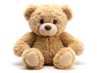 Teddy bear with bandage isolated on white background.