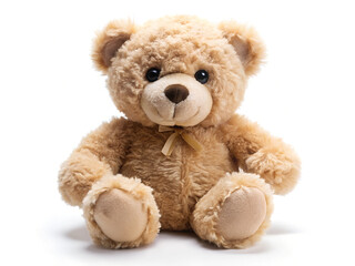 Teddy bear with bandage isolated on white background.