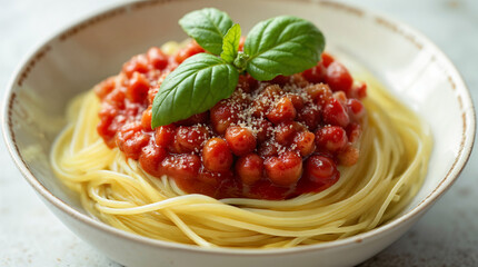 Delicious pasta with chickpea tomato sauce for SIBO diets