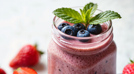 Nourishing SIBO-Friendly Smoothie with Fresh Berries and Mint