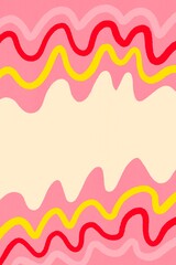 Abstract wavy pattern with vibrant pink, red, and yellow lines