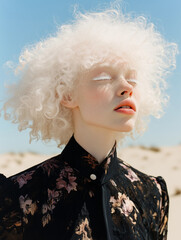Ethereal Beauty, Captivating Portrait of an Albino Model