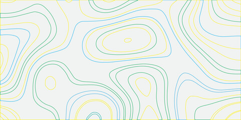 Topographic map with yellow, light blue, and light green contour lines on a light gray background.