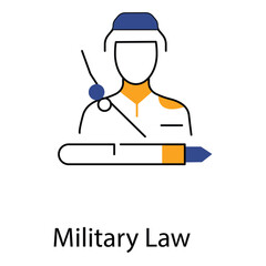 Military Law vector Icon design Symbolizing Armed Forces Legal System