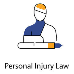 Personal Injury Law vector Icon design Symbolizing Legal Protection