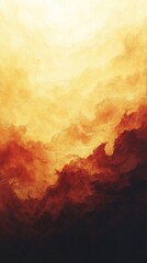 Fiery, swirling celestial clouds