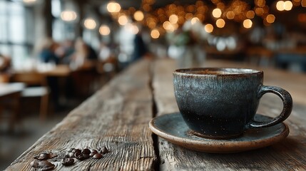 Cozy Coffee Shop Dark Roast Rustic Charm.