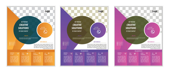  a bundle of 3 templates business flyer design, in blue color, and modern design,marketing,medical proposal, promotion, advertise, publication and editable vector template design.