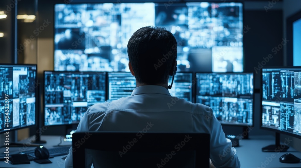 Poster high-tech information security system using artificial intelligence to proactively identify and bloc