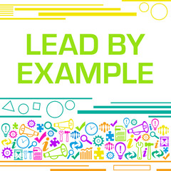 Lead By Example Colorful Texture Bottom Square Business Symbols 