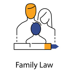 Family Law vector Icon design Symbolizing Legal Family Framework