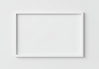 Simple white frame on a white wall for displaying art or photography