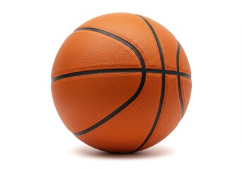Isolated basketball on a white background for sports and recreation themes