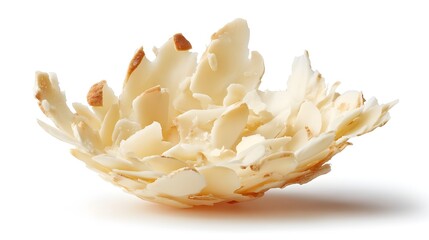 A shaved almond flake showcases premium nut quality for gourmet culinary ingredient versatile recipe applications