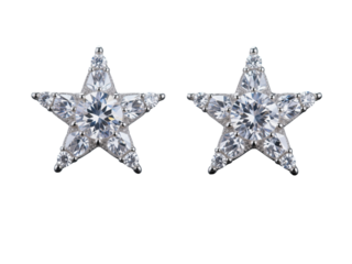 Jewels sticker star shape luxury diamond ornament carat Isolated On White Transparent Background PNG File Cut Out Social Media Advertisement HD photo Banner Label poster Download.

