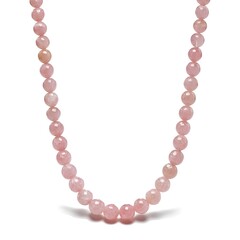 Obraz premium Matte rose quartz beaded necklace features gemstone finish highlighting soft hues for romantic jewelry styling