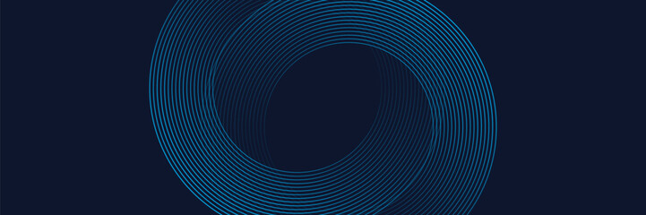 3D blue techno abstract background overlap layer on dark space with circle stripes shape decoration
