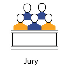 Jury vector Icon design Symbolizing Legal Verdict and Justice