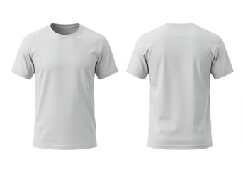 White t-shirt front and back view on a white background for design mockups