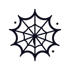 White Cobweb Dew Drops Halloween Flat Vector