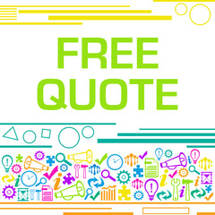 Free Quote Colorful Texture Bottom Square Business Symbols 