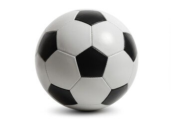 Classic black and white soccer ball isolated on a white background in studio shot