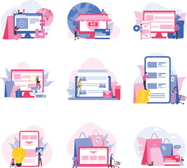 Virtual Shopping Illustration Bundle