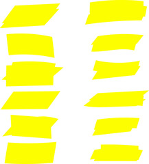Highlighter line marker strokes lines. Watercolor hand drawn highlight set. Hand drawn black highlight marker lines. Marker pen highlight strokes.
