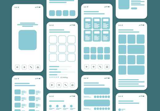 Mobile Application Wireframe Interface Design Concept With UI and UX Layout Sketches
