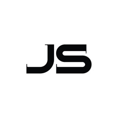 Fototapeta premium JS monogram logo design letter text name symbol monochrome logotype alphabet character simple logo