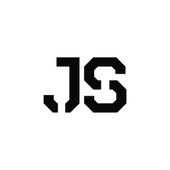 JS monogram logo design letter text name symbol monochrome logotype alphabet character simple logo