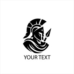 Spartan Warrior Vector Logo Silhouette Isolated on White Background