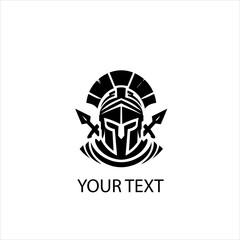 Spartan Warrior Vector Logo Silhouette Isolated on White Background