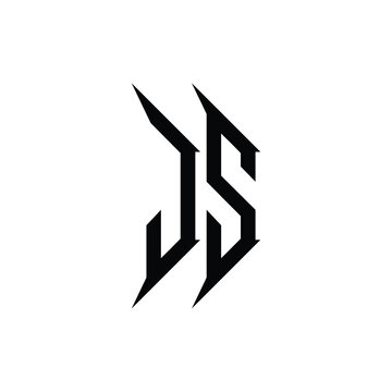 JS monogram logo design letter text name symbol monochrome logotype alphabet character simple logo