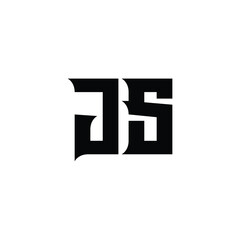 JS monogram logo design letter text name symbol monochrome logotype alphabet character simple logo