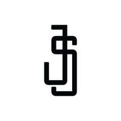 Obraz premium JS monogram logo design letter text name symbol monochrome logotype alphabet character simple logo