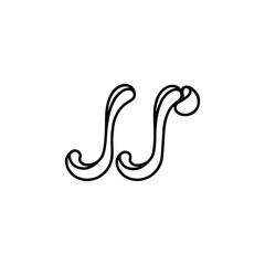 JS monogram logo design letter text name symbol monochrome logotype alphabet character simple logo