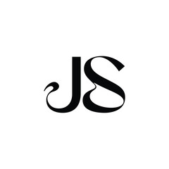 JS monogram logo design letter text name symbol monochrome logotype alphabet character simple logo