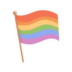 LGBT pride rainbow flag illustration on white background