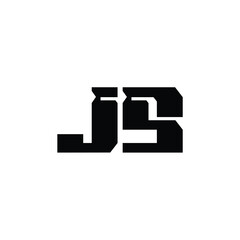 JS monogram logo design letter text name symbol monochrome logotype alphabet character simple logo