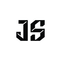 JS monogram logo design letter text name symbol monochrome logotype alphabet character simple logo