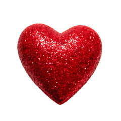 Red Glitter Heart Image Valentines Day Love Romance Affection on Transparent background