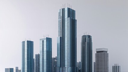 Hong Kong and Dubai's urban skyline showcases modern skyscraper architecture