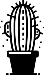 Cactus in a pot for logo, illustration, icon or tattoo