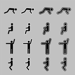 black Stickman stick man figure people stick figure stick silhouette human silhouette pictogram