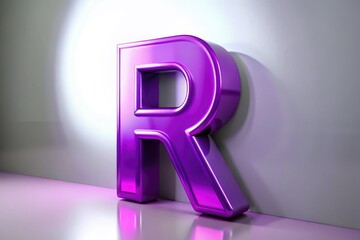 3D Purple Letter R Logo Design, Creative Alphabet R, Simple R Logo, Abstract R Symbol, Modern R Brand Identity, Purple Logo Design