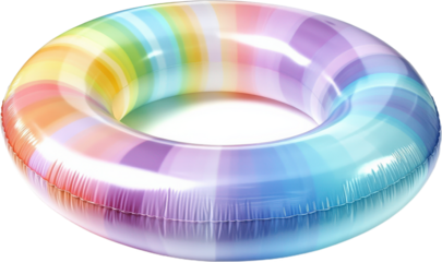 Colorful Rainbow Inflatable Swimming Ring