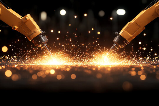 High-tech factory utilizing machine learning for process optimization and efficiency enhancement