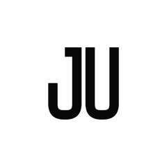 JU monogram logo design letter text name symbol monochrome logotype alphabet character simple logo
