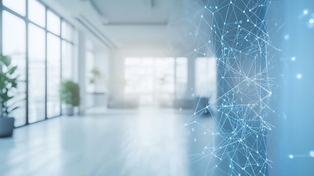 Business Presentation Slide with Elegant Typography and Neural Network Design